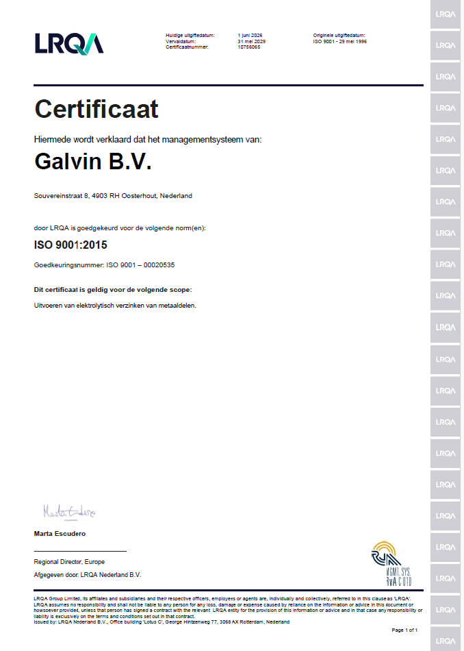 ISO 9001-2015 certificaat 2026-2029